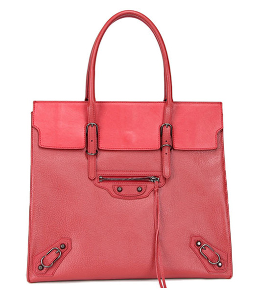 Balenciaga Papier Flap Bag Rosso modello del litchi in pelle di rame Nai